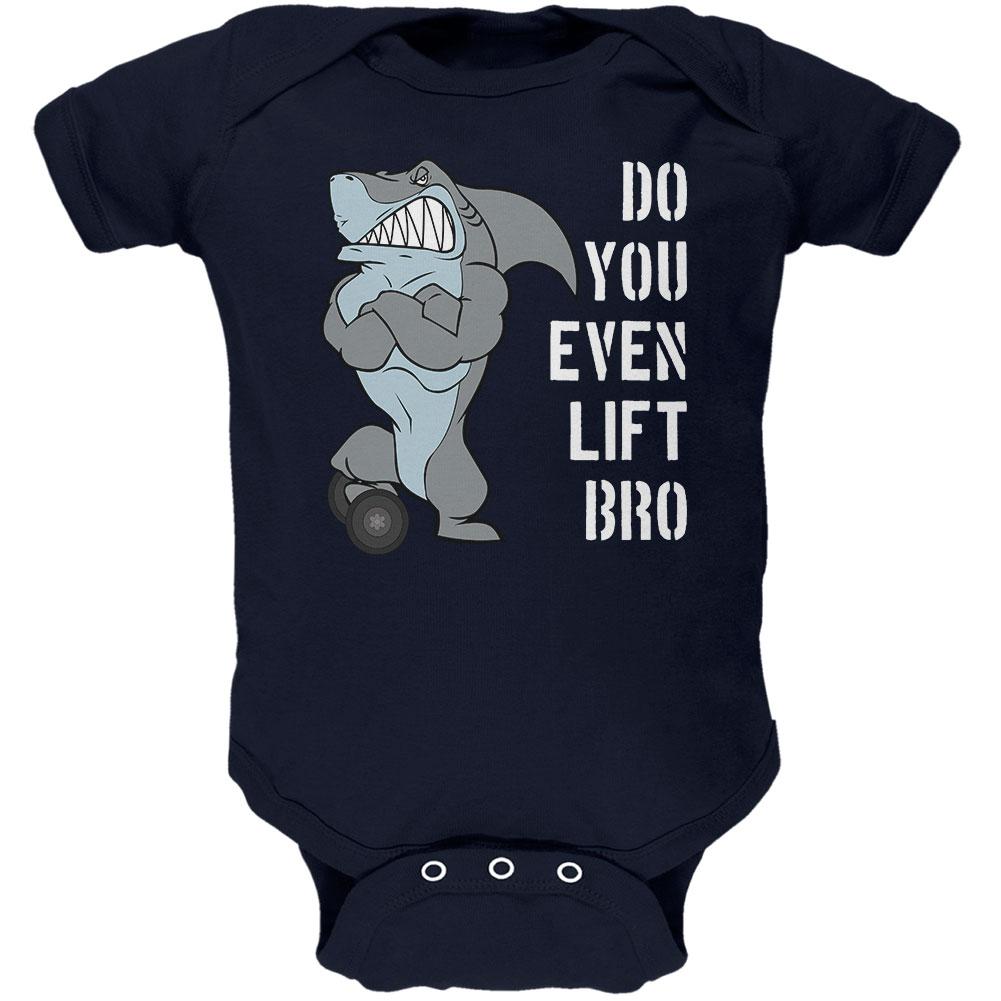 Muscular Shark Do You Even Lift Bro Workout Gym Rat Soft Baby One Piece Baby One Piece Old Glory 0-3M Navy