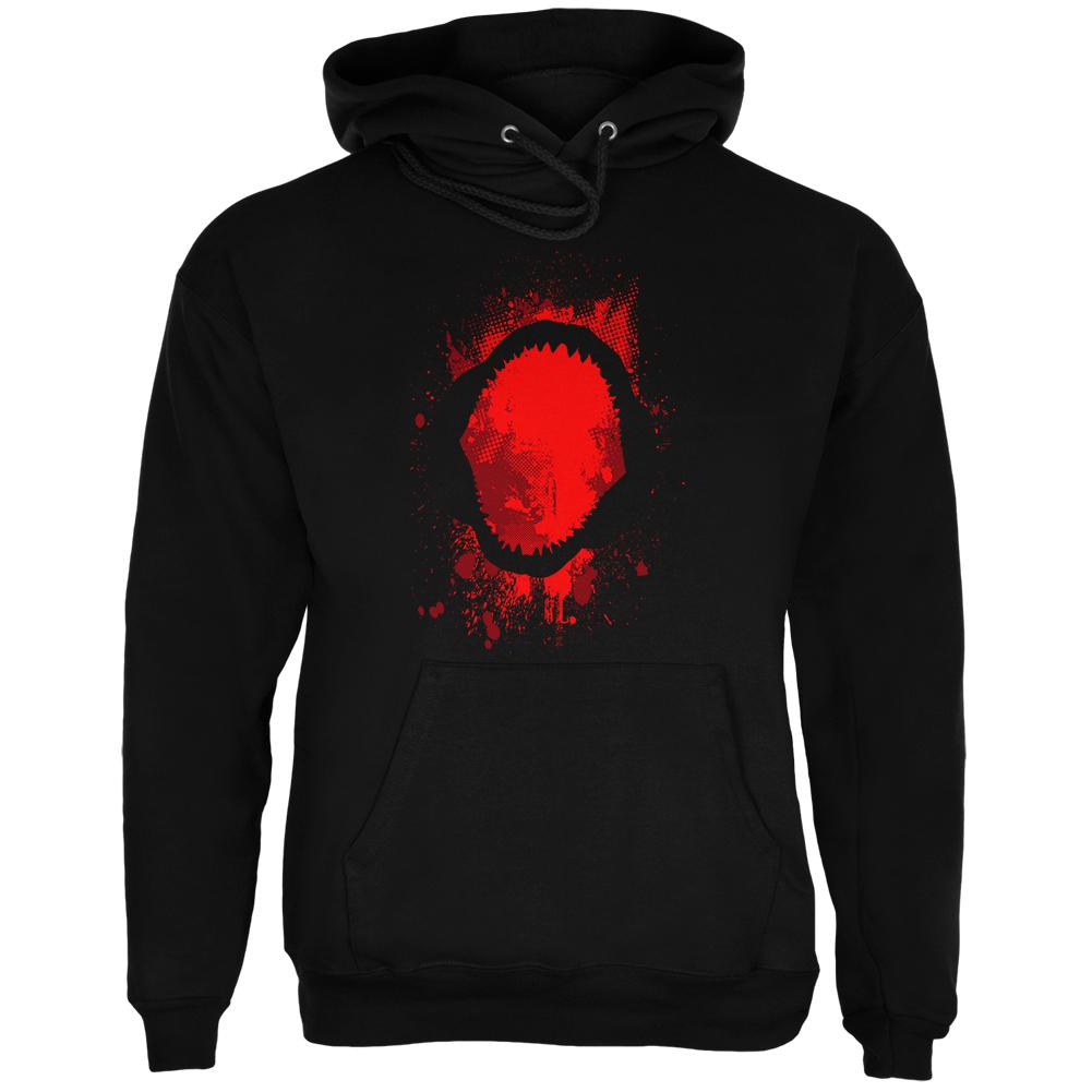 Megalodon Jaws Shark Attack Mens Hoodie Men's Hoodies Old Glory 2XL Black