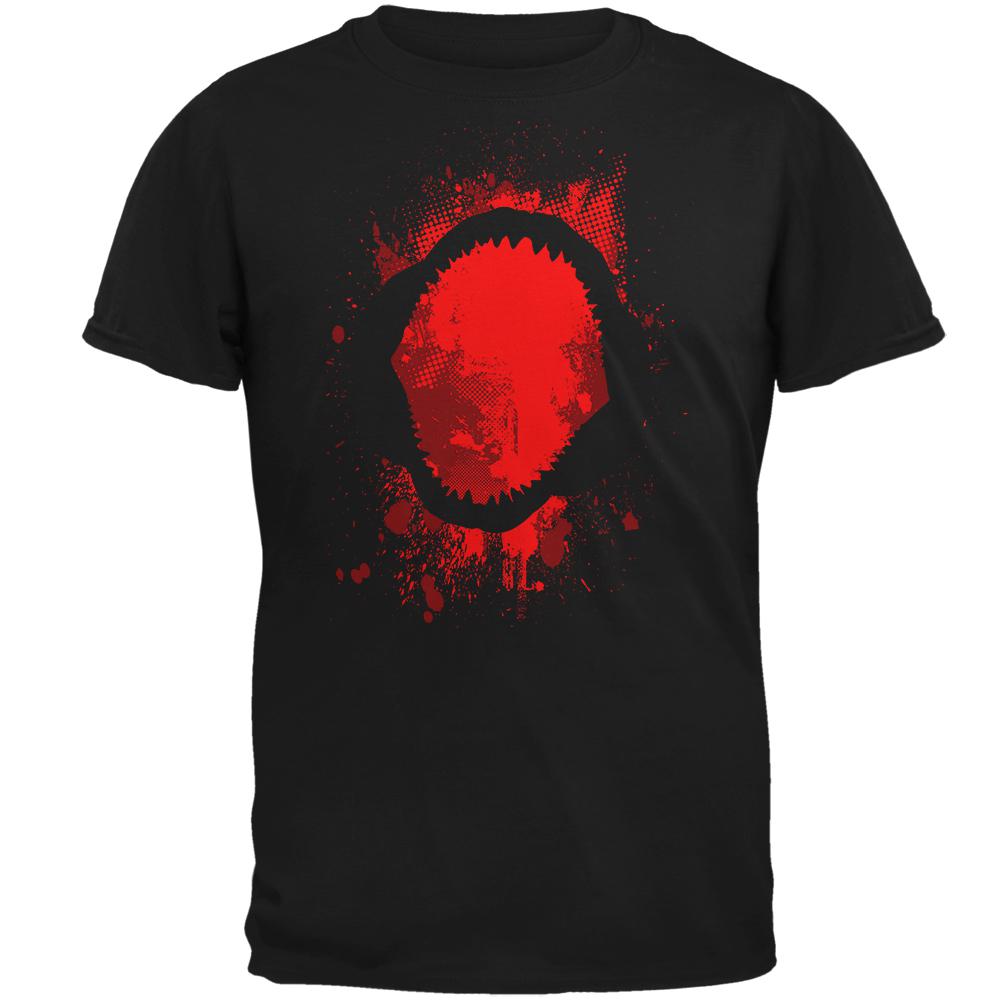 Megalodon Jaws Shark Attack Mens T Shirt Men's T-Shirts Old Glory 2XL Black