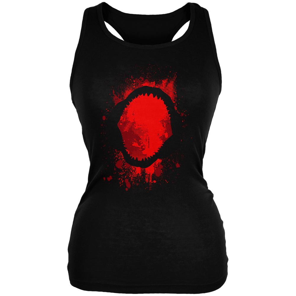 Megalodon Jaws Shark Attack Juniors Soft Tank Top Juniors Tank Tops Old Glory 2XL Black