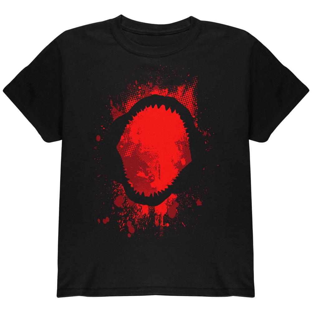 Megalodon Jaws Shark Attack Youth T Shirt Youth T-Shirts Old Glory LG Black