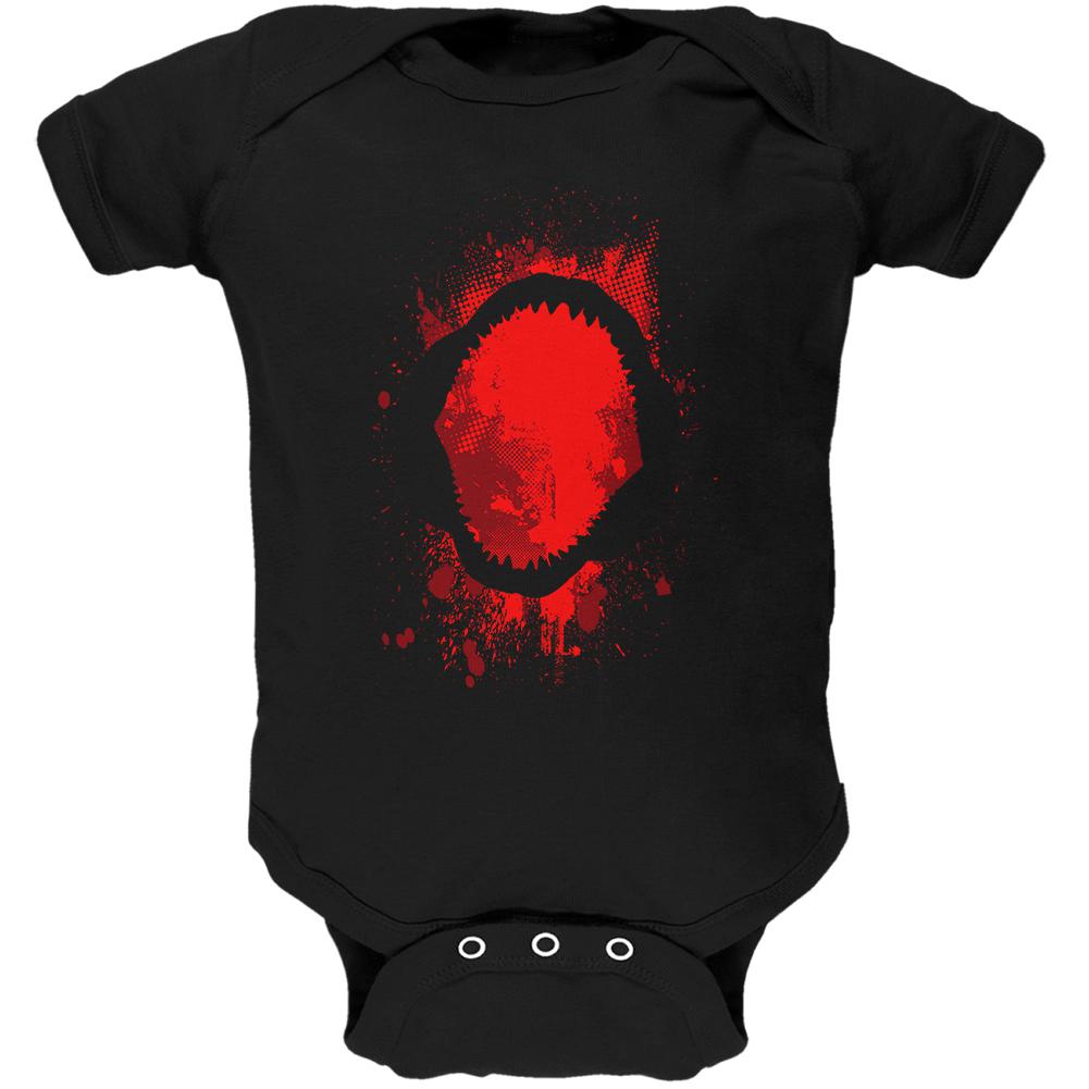 Megalodon Jaws Shark Attack Soft Baby One Piece Baby One Piece Old Glory 0-3M Black