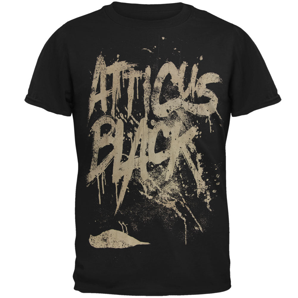 Atticus Black Bird Splatter Logo Mens T Shirt Black