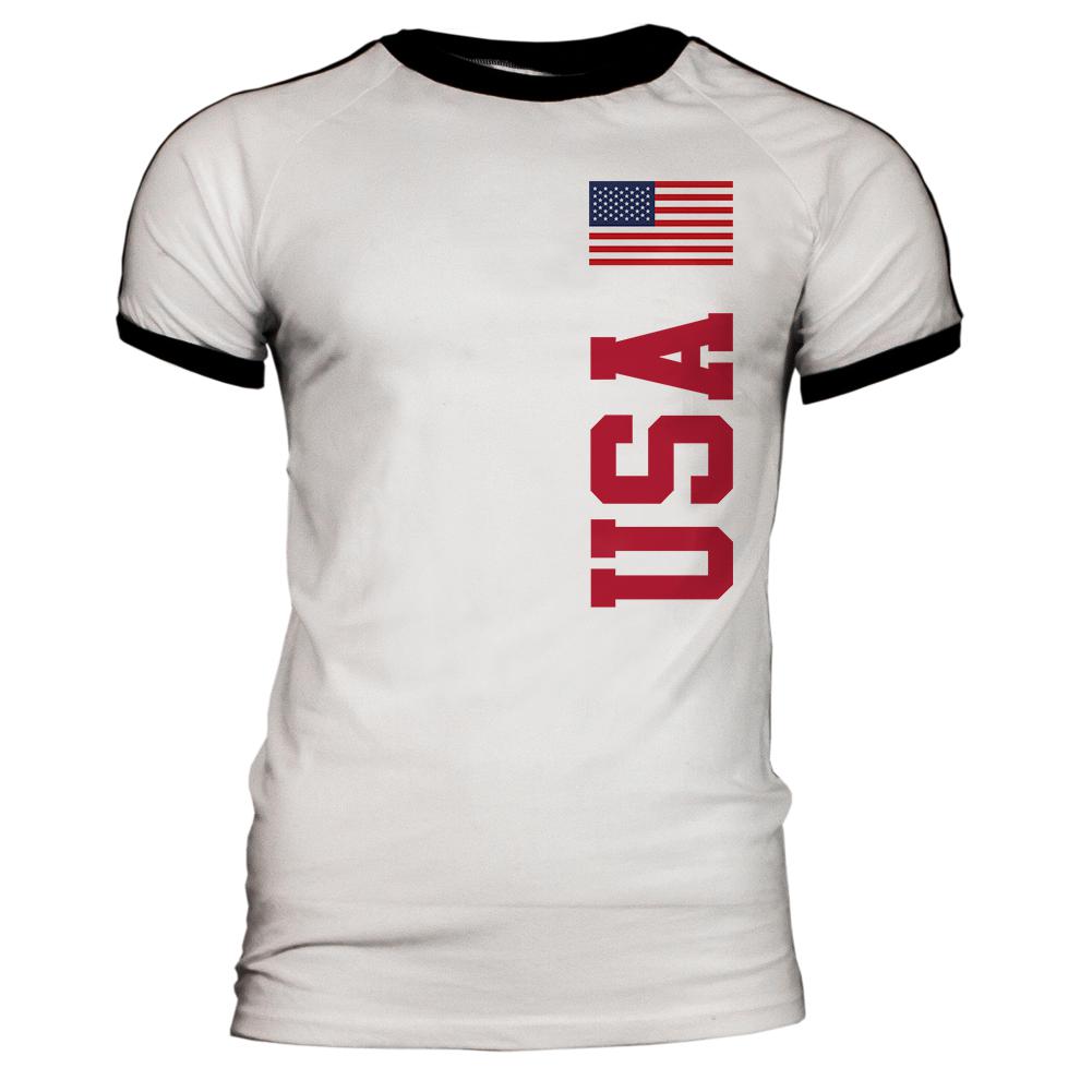 World Cup USA Mens Soccer Jersey T-Shirt Men's T-Shirts Old Glory 2XL White-Black
