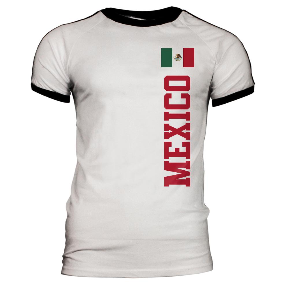 World Cup Mexico Mens Soccer Jersey T-Shirt Men's T-Shirts Old Glory 2XL White-Black