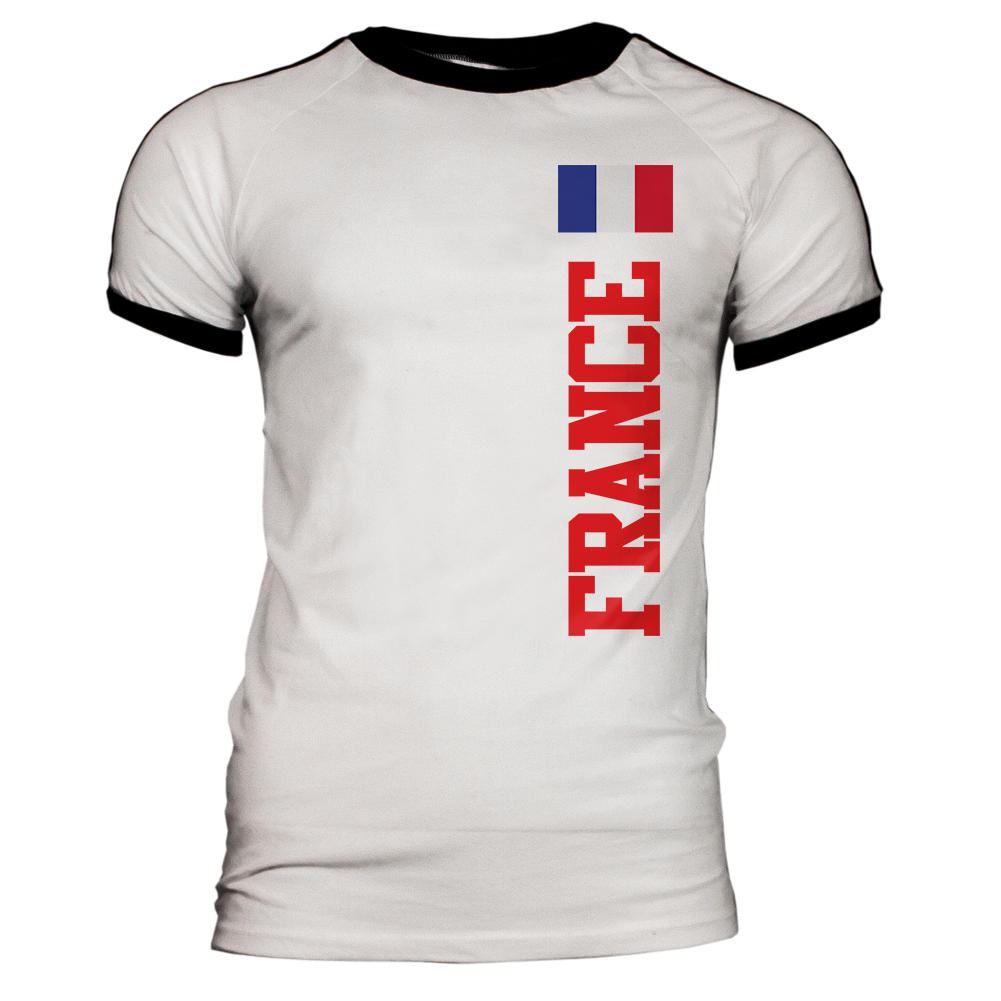 World Cup France Mens Soccer Jersey T-Shirt Men's T-Shirts Old Glory 2XL White-Black
