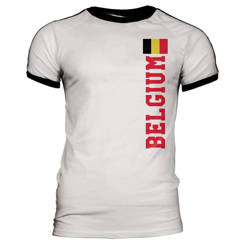 World Cup Belgium Mens Soccer Jersey T-Shirt Men's T-Shirts Old Glory 2XL White-Black
