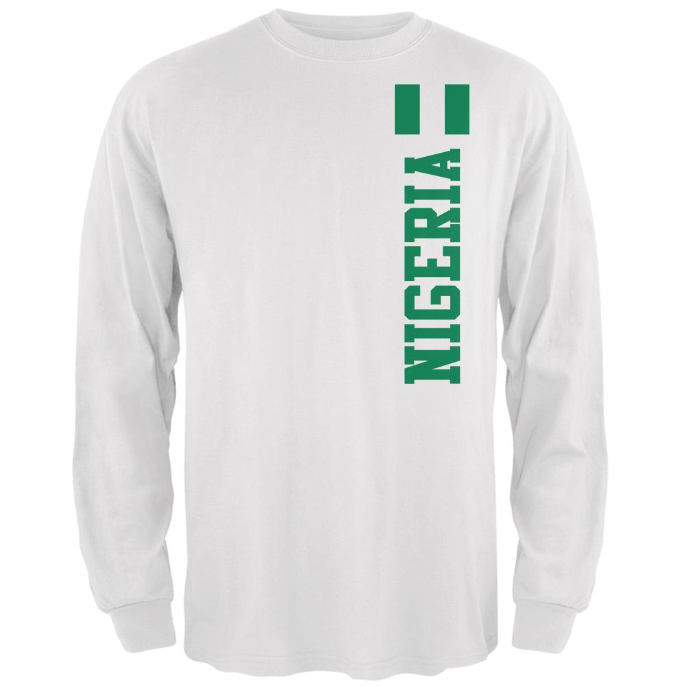 World Cup Nigeria Mens Long Sleeve T Shirt Men's Long Sleeves Old Glory 2XL White