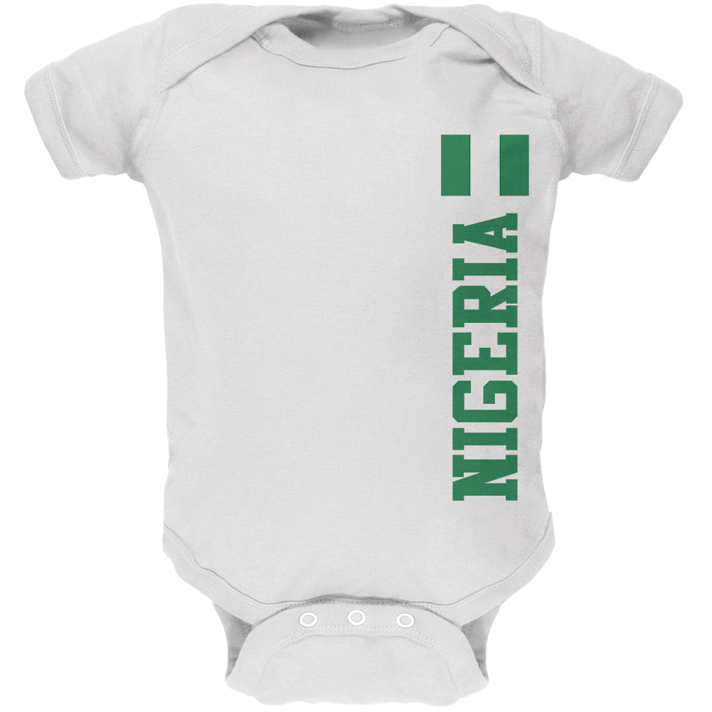 World Cup Nigeria Soft Baby One Piece Baby One Piece Old Glory 0-3M White