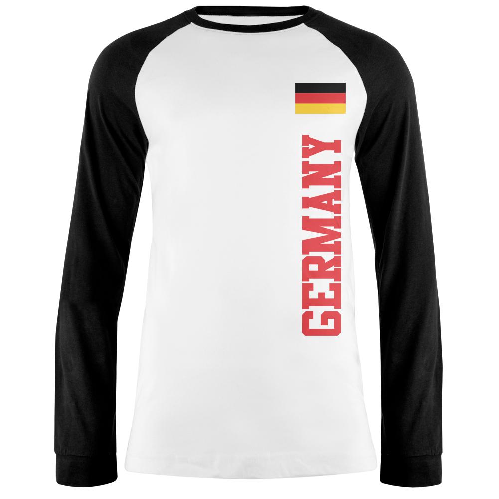 World Cup Germany Mens Long Sleeve Raglan T Shirt Men's Long Sleeves Old Glory 2XL White-Black