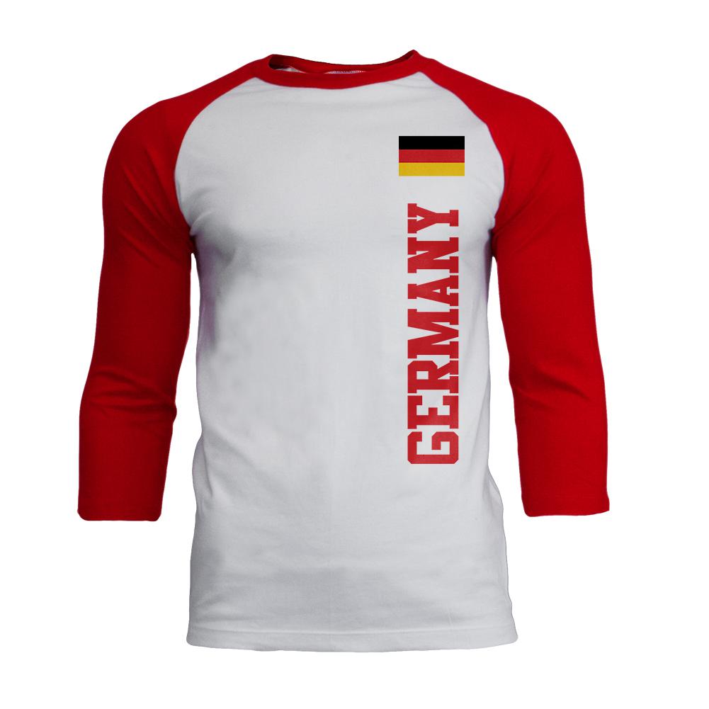 World Cup Germany Mens Soft Raglan T Shirt Men's T-Shirts Old Glory 2XL White-Red