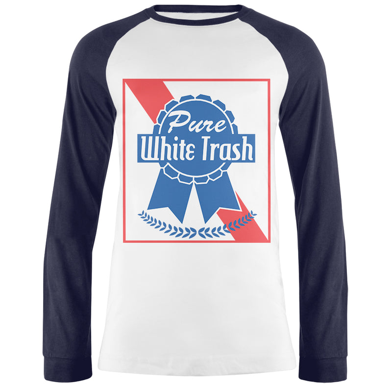 Pure White Trash Mens Long Sleeve Raglan T Shirt Men's Long Sleeves global 2XL White-Navy