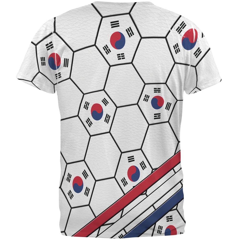 World Cup South Korea Soccer Ball All Over Mens T Shirt Men's T-Shirts Old Glory