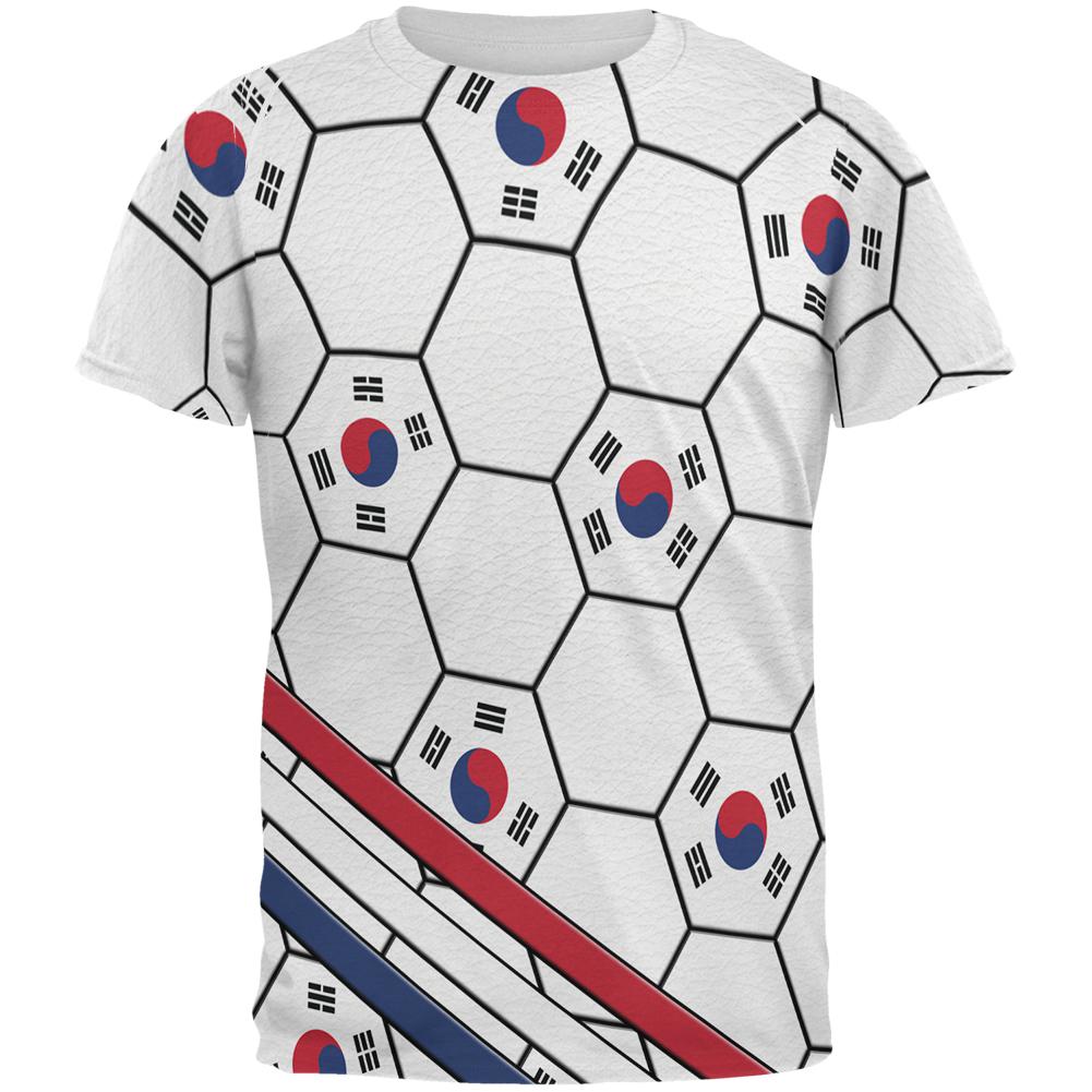World Cup South Korea Soccer Ball All Over Mens T Shirt Men's T-Shirts Old Glory 2XL Multi