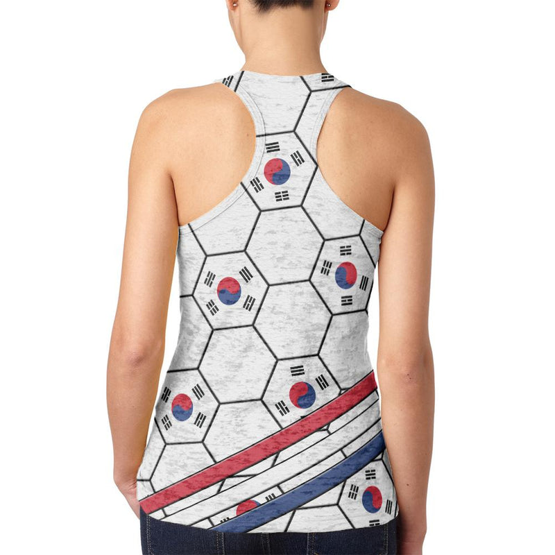 World Cup South Korea Soccer Ball Juniors Burnout Racerback Tank Top Juniors Tank Tops Old Glory