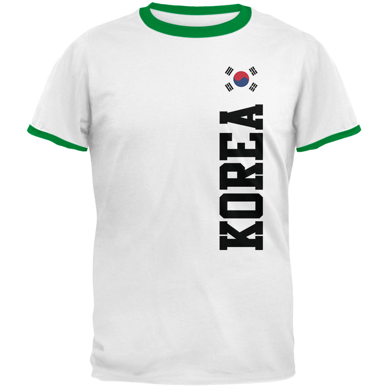 World Cup South Korea Mens Ringer T Shirt Men's T-Shirts Old Glory 2XL White-Kelly