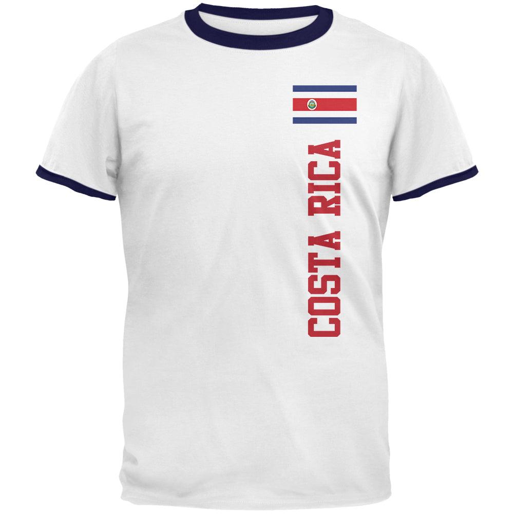 World Cup Costa Rica Mens Ringer T Shirt Men's T-Shirts Old Glory 2XL White-Navy