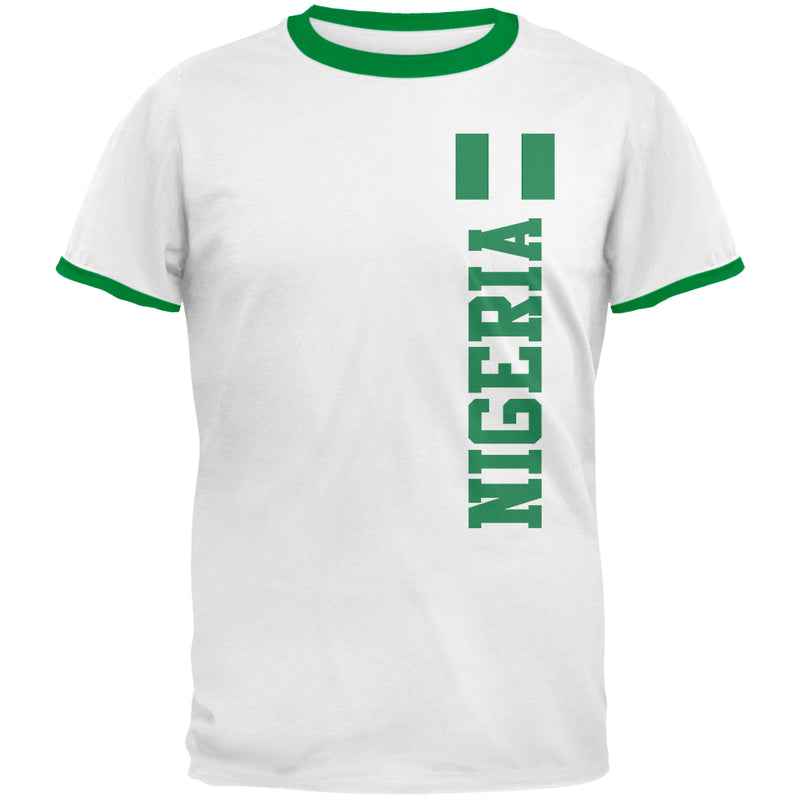 World Cup Nigeria Mens Ringer T Shirt Men's T-Shirts Old Glory 2XL White-Kelly