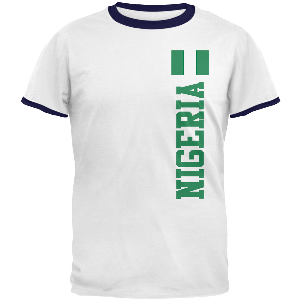 World Cup Nigeria Mens Ringer T Shirt Men's T-Shirts Old Glory 2XL White-Navy