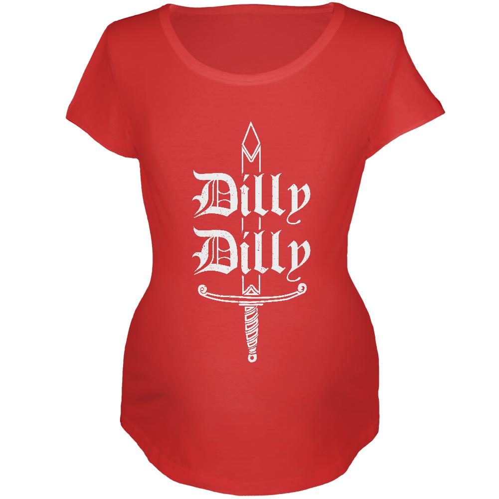 Dilly Dilly Sword Olde English Maternity Soft T Shirt Maternity T-Shirts Old Glory 2XL Red