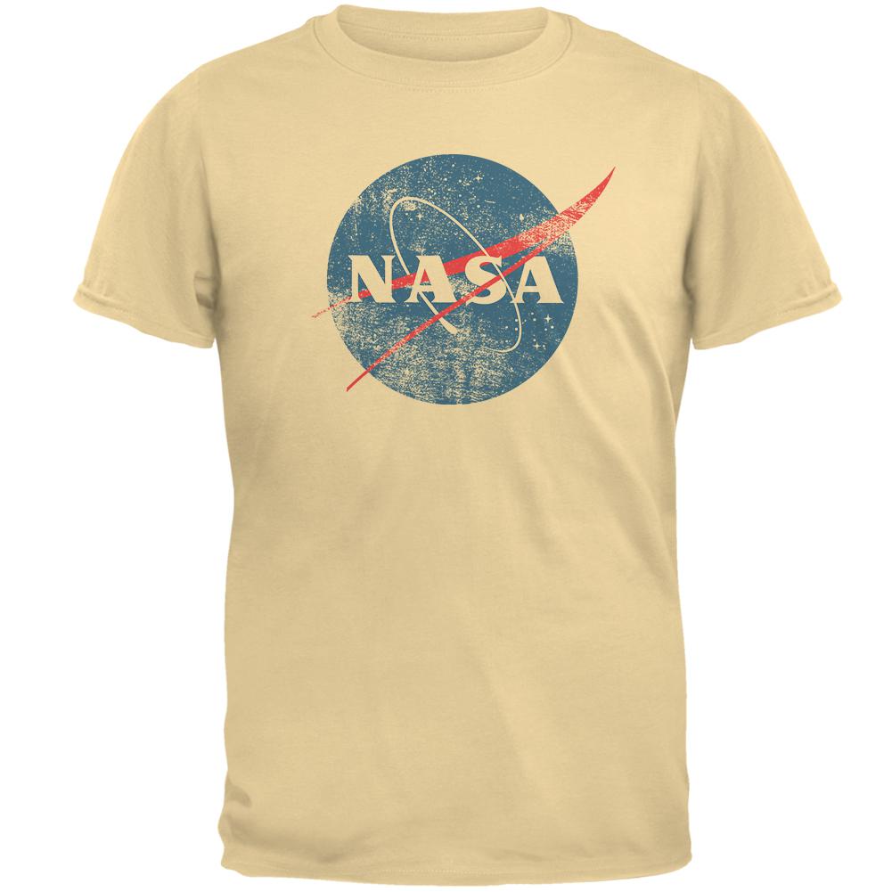 NASA Distressed Logo Mens T Shirt Men's T-Shirts NASA 2XL Yellow