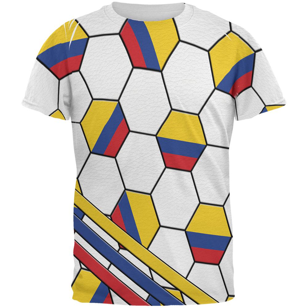 World Cup Colombia Soccer Ball All Over Mens T Shirt Men's T-Shirts Old Glory 2XL Multi