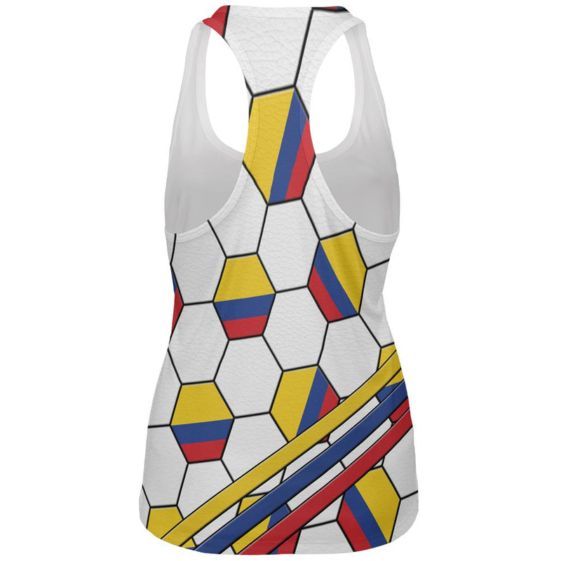 World Cup Colombia Soccer Ball All Over Womens Work Out Tank Top Women's Tank Tops Old Glory