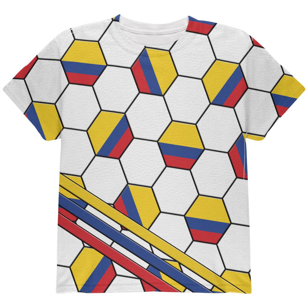 World Cup Colombia Soccer Ball All Over Youth T Shirt Youth T-Shirts Old Glory LG Multi