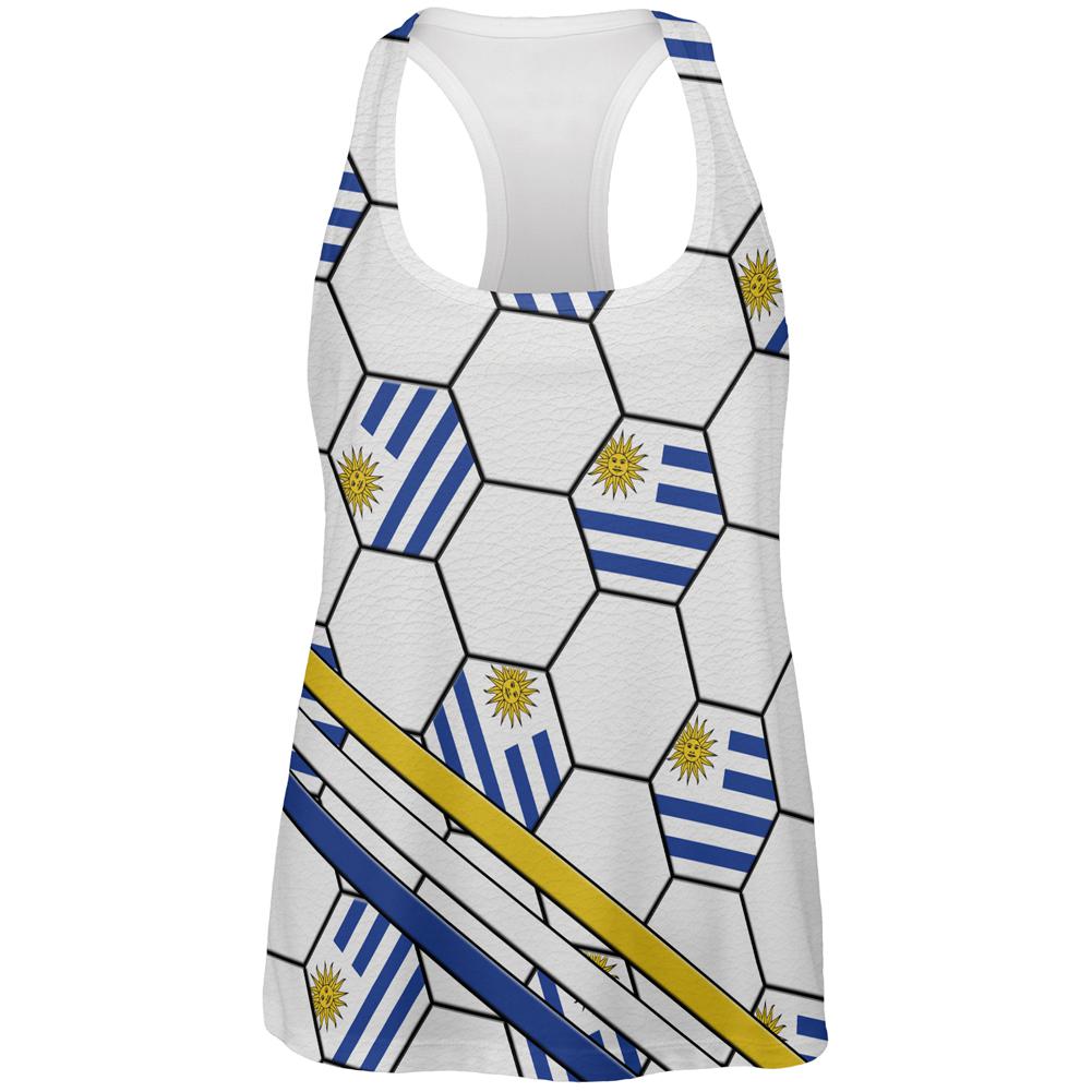 World Cup Uruguay Soccer Ball All Over Womens Work Out Tank Top Women's Tank Tops Old Glory 2XL Multi