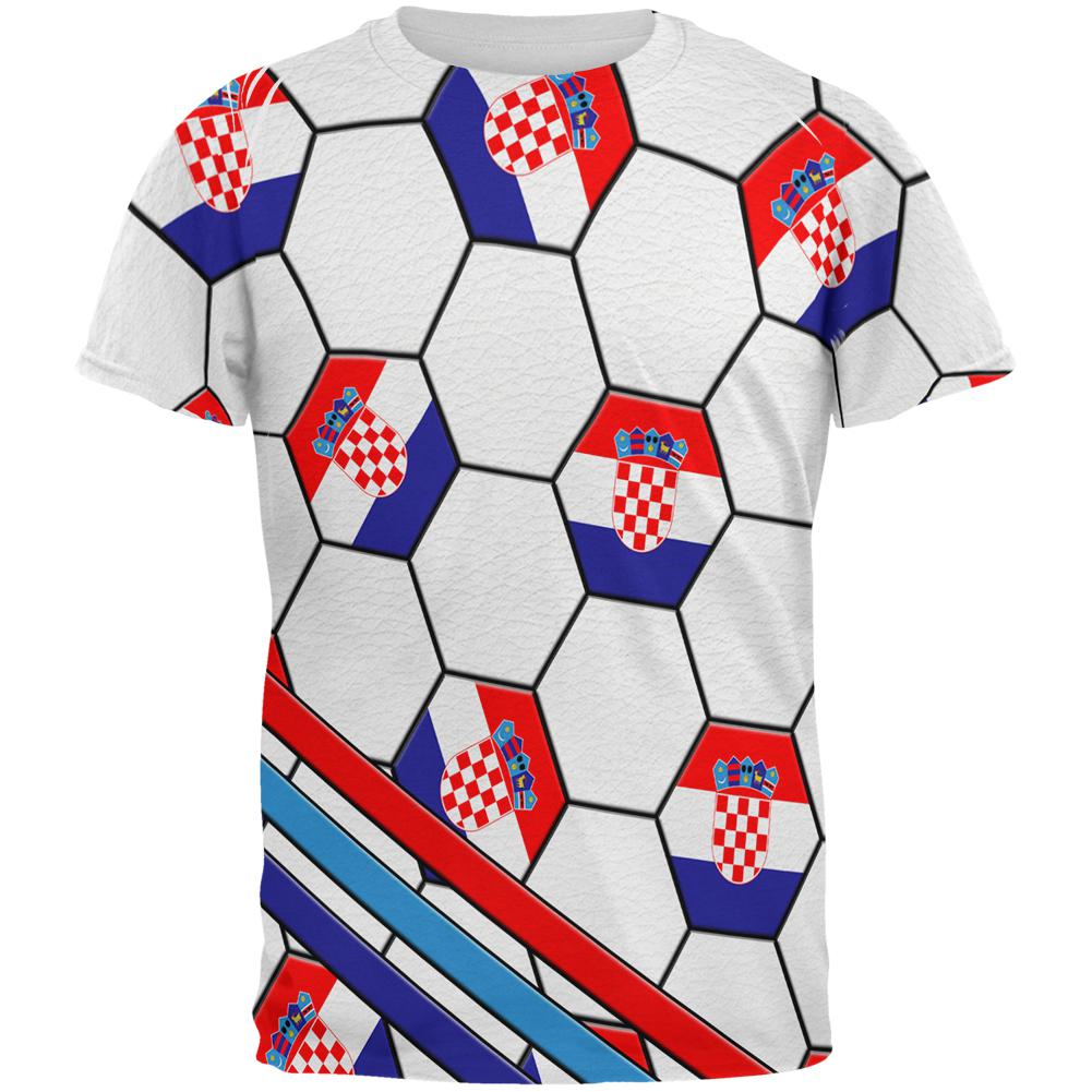 World Cup Croatia Soccer Ball All Over Mens T Shirt Men's T-Shirts Old Glory 2XL Multi