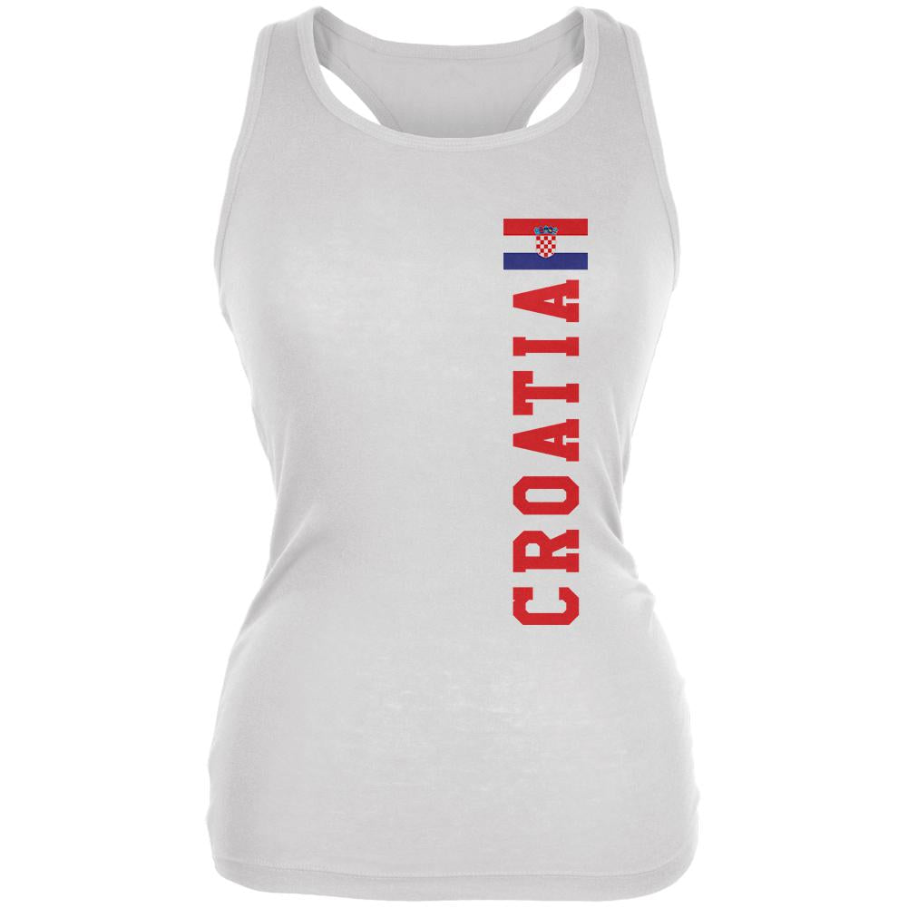 World Cup Croatia Juniors Soft Tank Top Juniors Tank Tops Old Glory 2XL White