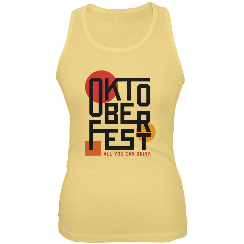 Oktoberfest Retro Vintage Poster Type Juniors Soft Tank Top Juniors Tank Tops Old Glory 2XL Yellow