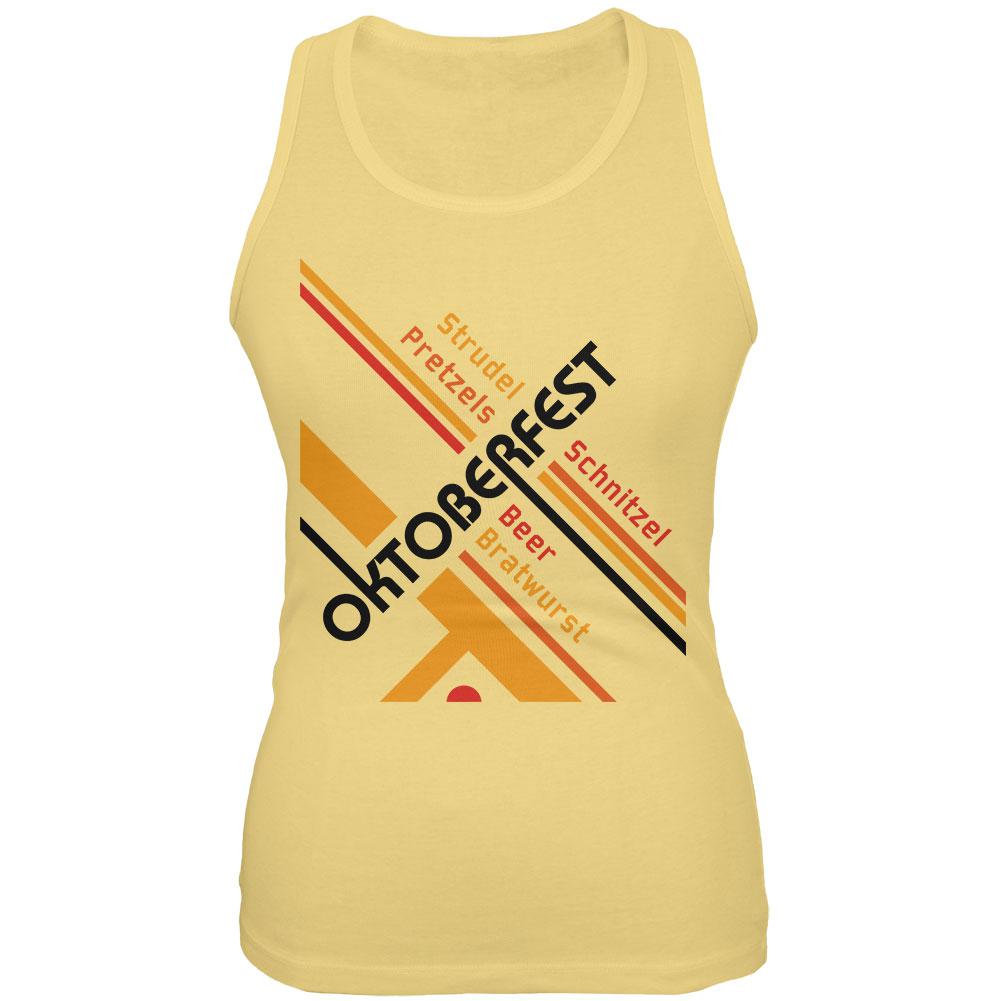 Oktoberfest Retro Vintage Poster Lines Juniors Soft Tank Top Juniors Tank Tops Old Glory 2XL Yellow