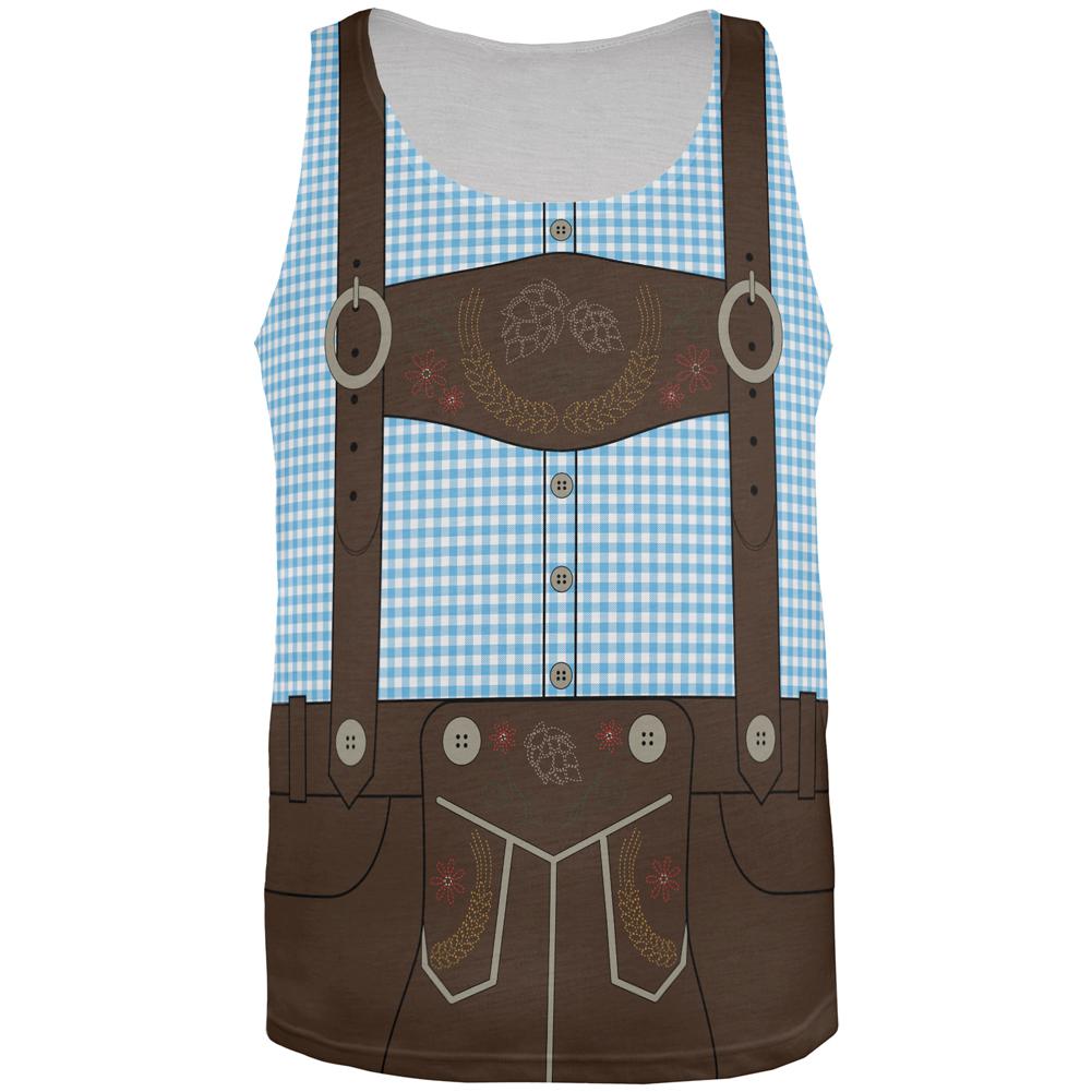 Oktoberfest Blue Lederhosen Costume German All Over Mens Tank Top Men's Tank Tops Old Glory 2XL Multi
