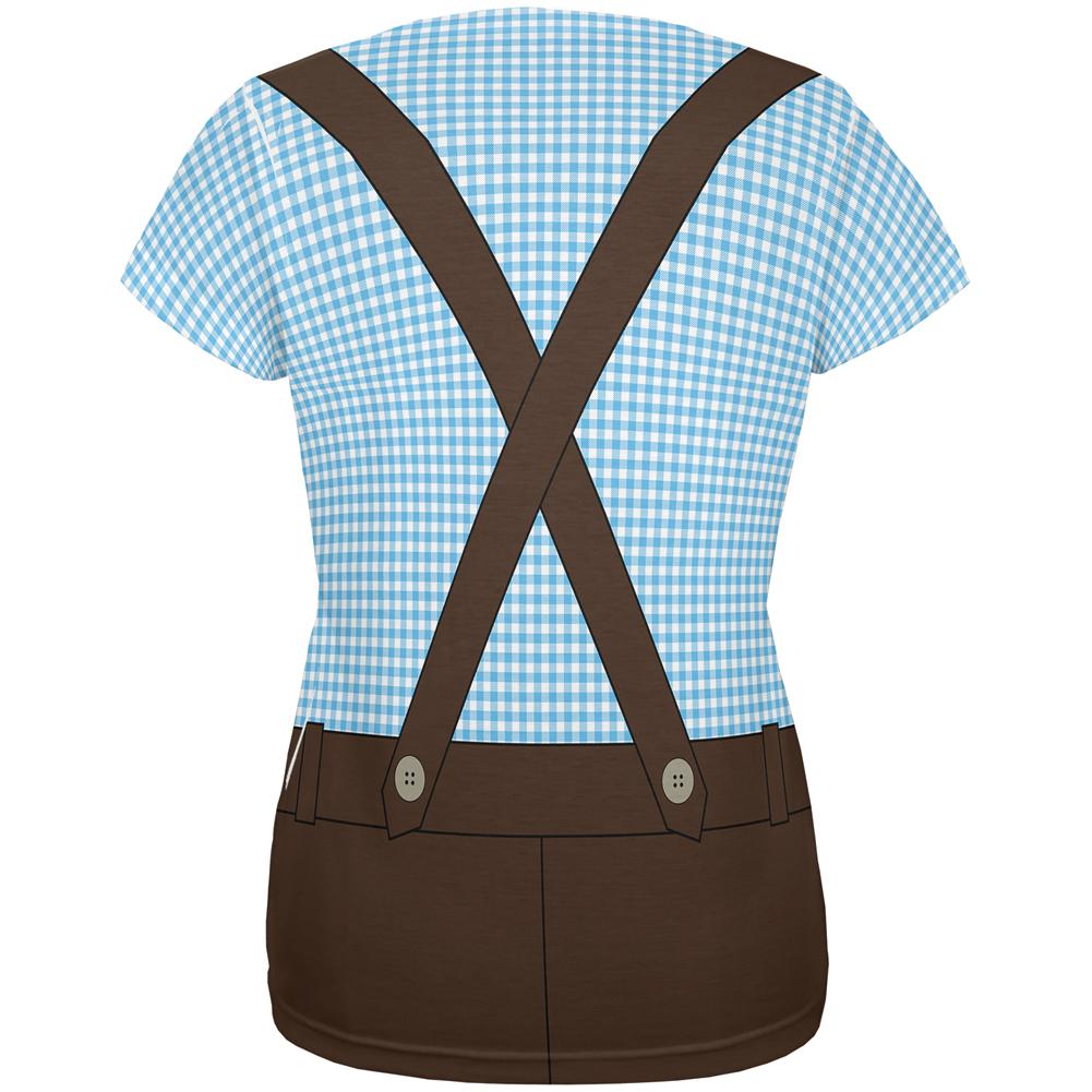 Oktoberfest Blue Lederhosen Costume German All Over Womens T Shirt Women's T-Shirts Old Glory
