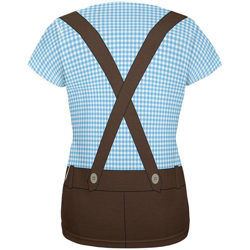 Oktoberfest Blue Lederhosen Costume German All Over Womens T Shirt Women's T-Shirts Old Glory