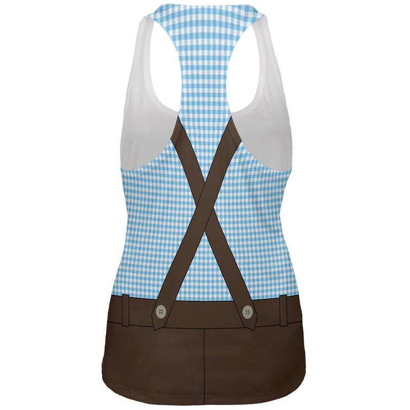 Oktoberfest Blue Lederhosen Costume German All Over Womens Work Out Tank Top Women's Tank Tops Old Glory