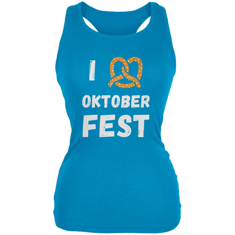 I Heart Love Pretzel Oktoberfest Juniors Soft Tank Top Juniors Tank Tops Old Glory 2XL Turquoise