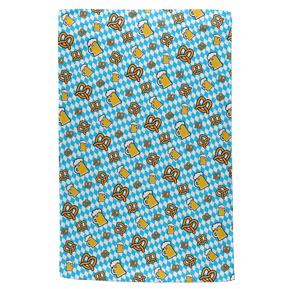 Oktoberfest Beer and Pretzels Bavarian Repeat Pattern All Over Sport Towel Hand Towel Old Glory OS Multi