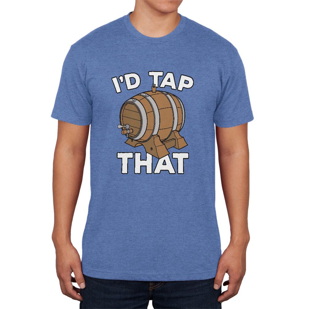 Oktoberfest I'd Tap That Keg Beer Mens Soft T Shirt Men's T-Shirts Old Glory 2XL Heather Royal