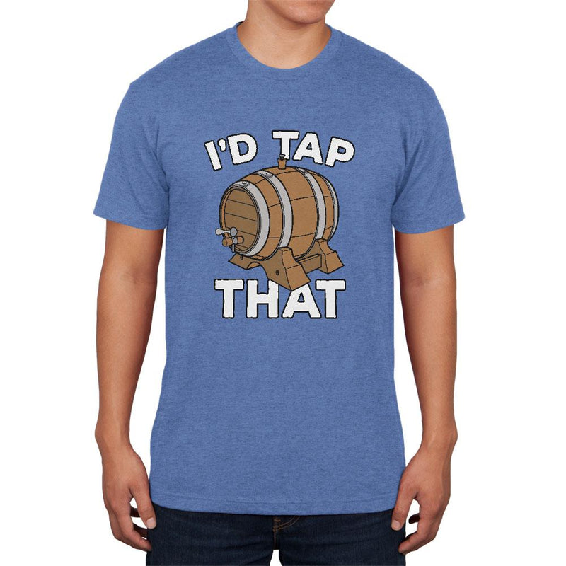 Oktoberfest I'd Tap That Keg Beer Mens Soft T Shirt Men's T-Shirts Old Glory 2XL Heather Royal
