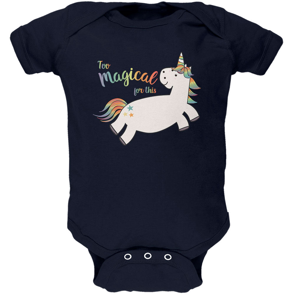 Back To School Too Magical For This Unicorn Soft Baby One Piece Baby One Piece global 0-3M Black
