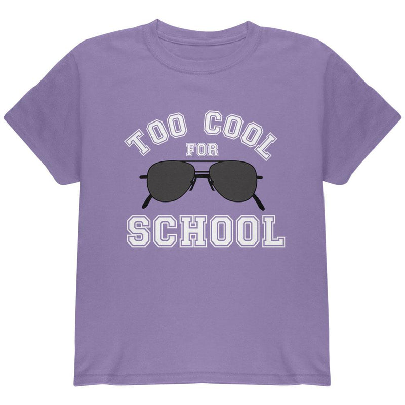 Back To School Too Cool For School Sunglasses Youth T Shirt Youth T-Shirts Old Glory LG Violet