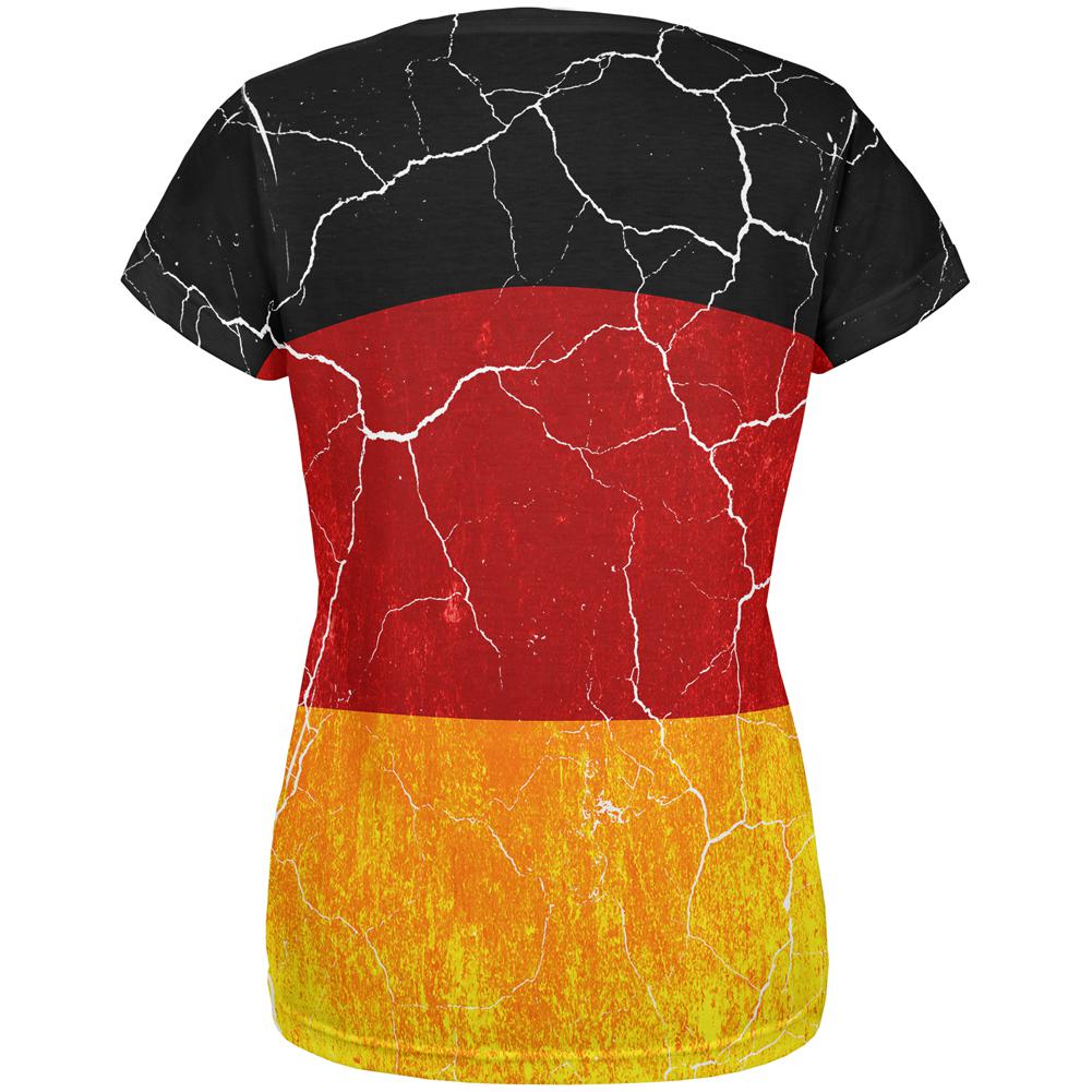 Oktoberfest Distressed Grunge German Flag All Over Womens T Shirt Women's T-Shirts Old Glory