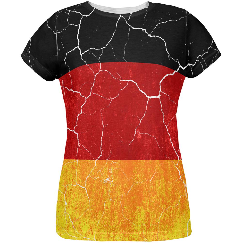 Oktoberfest Distressed Grunge German Flag All Over Womens T Shirt Women's T-Shirts Old Glory 2XL Multi