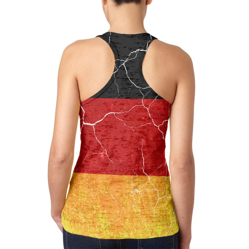 Oktoberfest Distressed Grunge German Flag Juniors Burnout Racerback Tank Top Juniors Tank Tops Old Glory