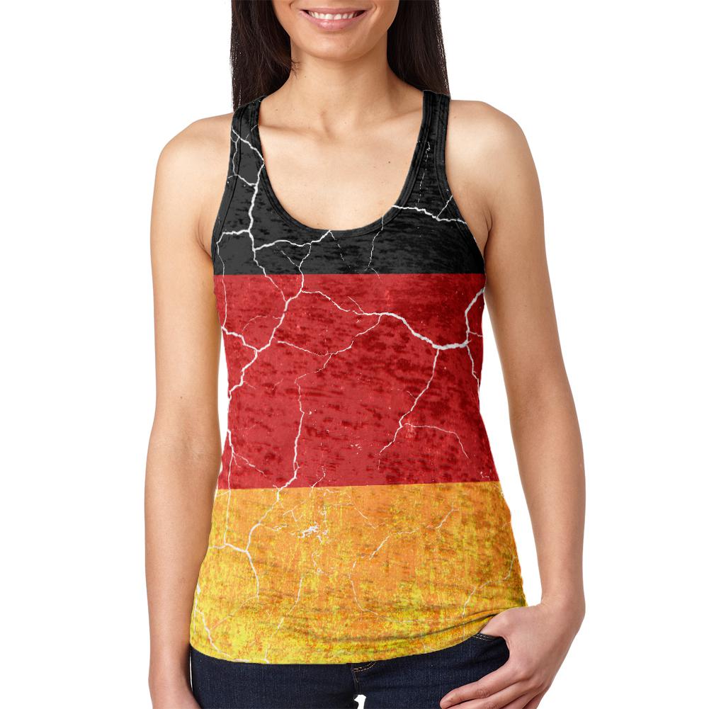 Oktoberfest Distressed Grunge German Flag Juniors Burnout Racerback Tank Top Juniors Tank Tops Old Glory 2XL Multi