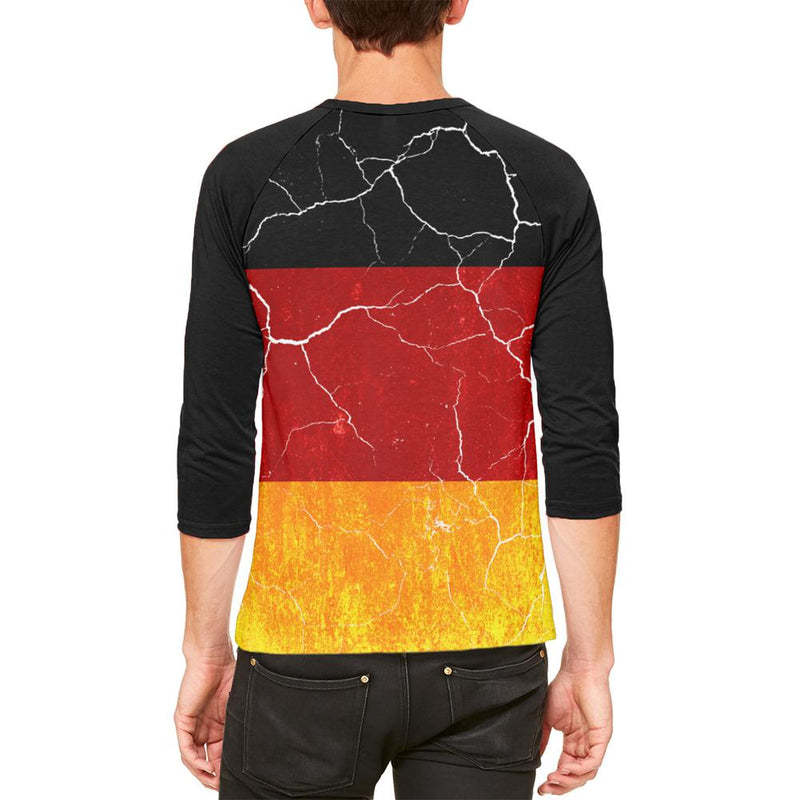 Oktoberfest Distressed Grunge German Flag Mens Raglan T Shirt Men's T-Shirts Old Glory