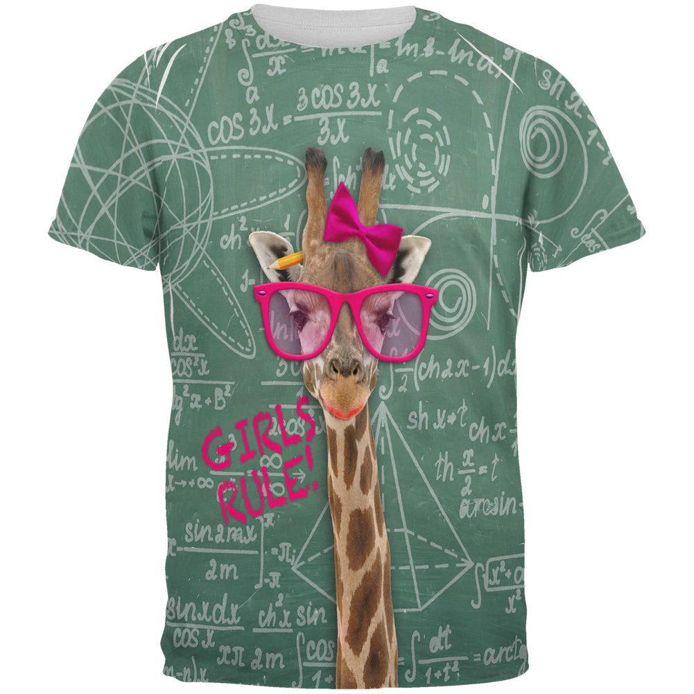 Giraffe Math Geek Girl Formulas All Over Mens T Shirt Men's T-Shirts Old Glory 2XL Multi