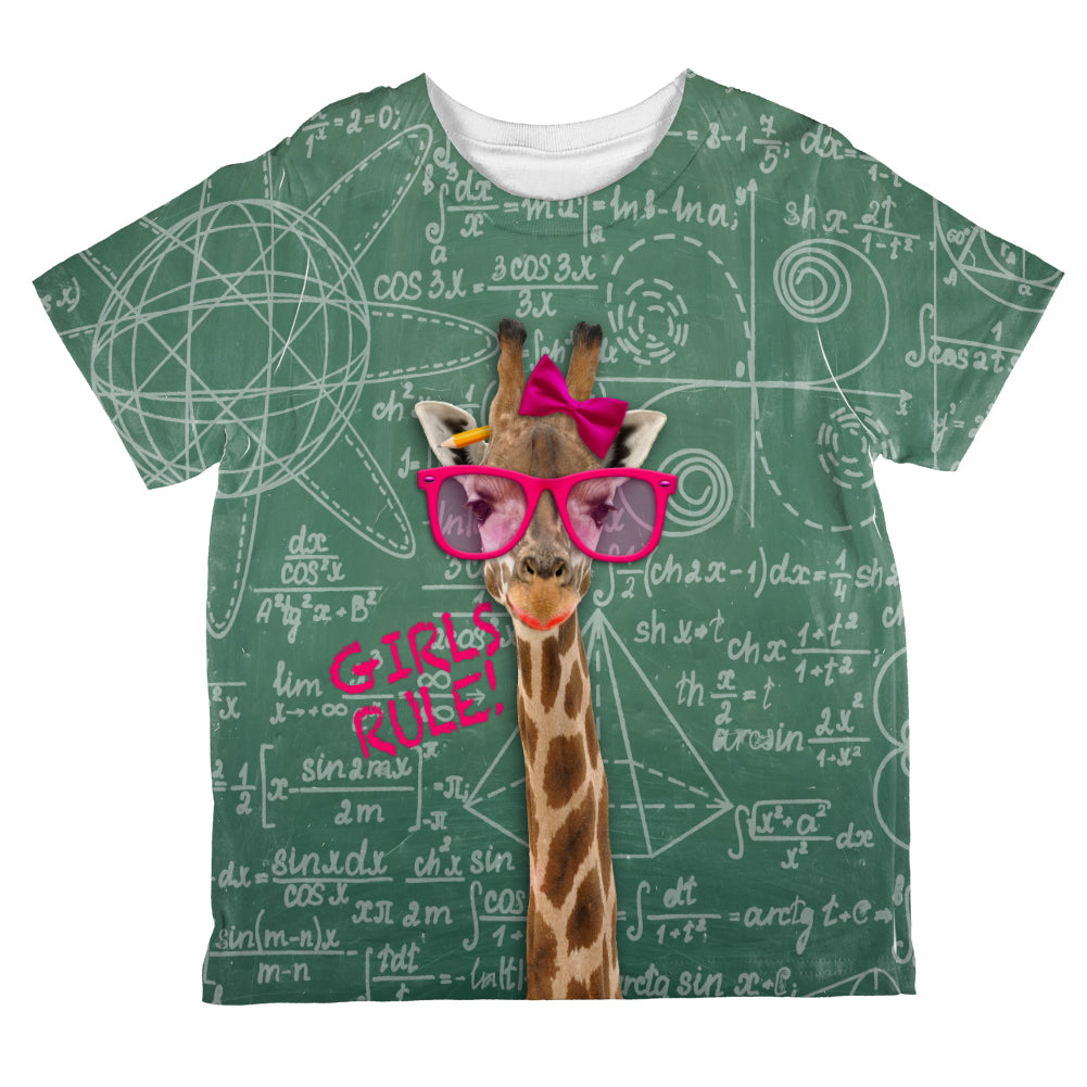 Giraffe Math Geek Girl Formulas All Over Toddler T Shirt Toddler T-Shirts Old Glory 2T Multi